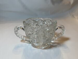 1930’s Pressed Glass, Star Design, MG6 by McKee 4” W x 3.5” H